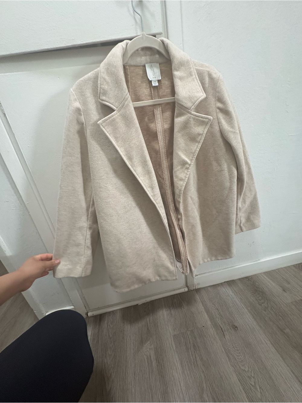 Joie Cream Open-Front Blazer Coat